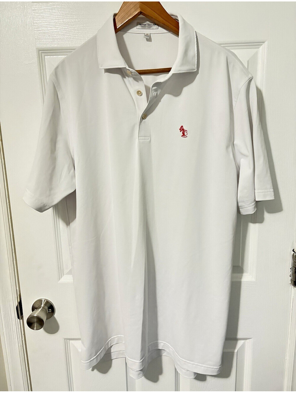 Peter Millar Summer Comfort Men's XL White Embroidered Kiawah Island Club Polo
